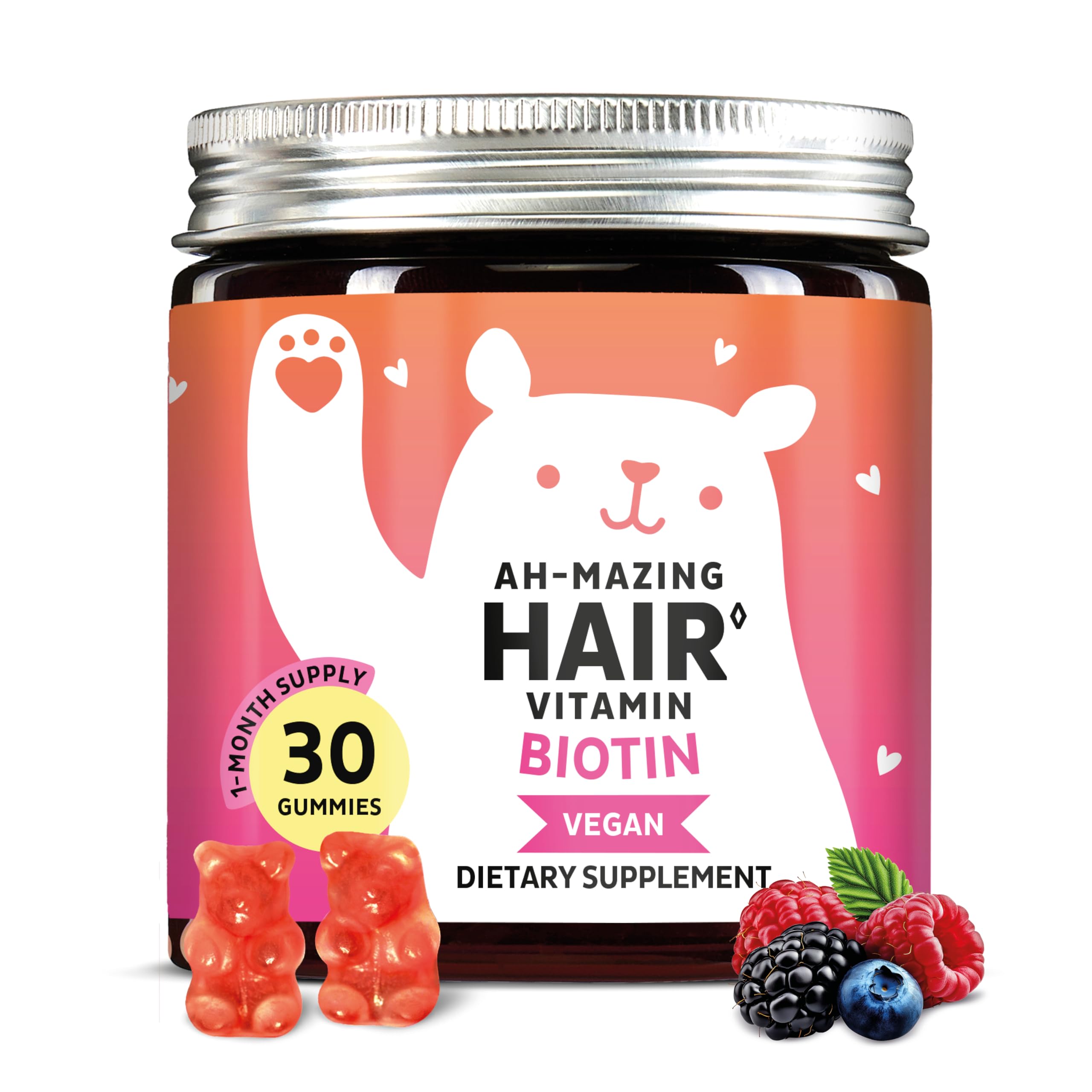 Bears with Benefits Biotin Gummies front view packaging