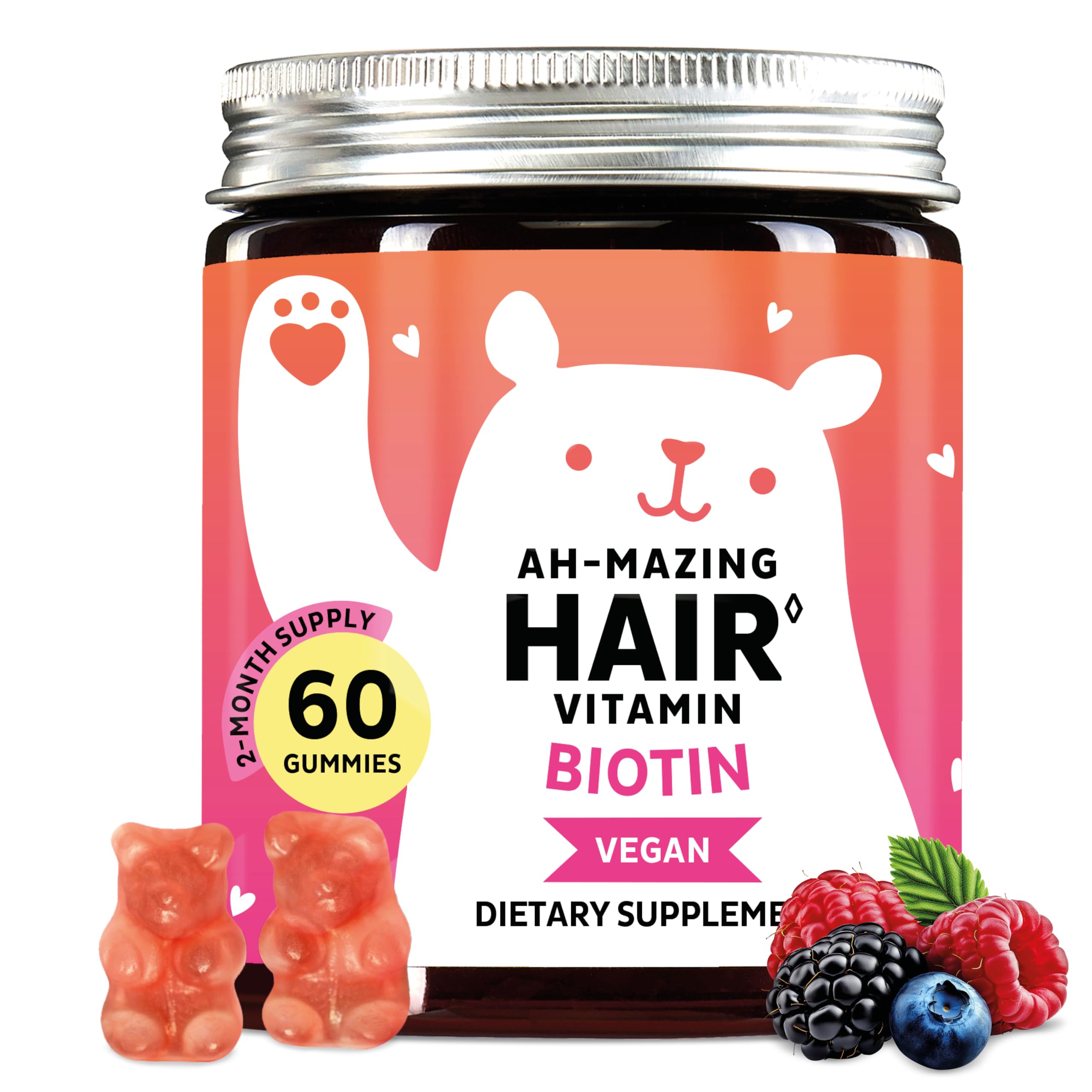Bears with Benefits Biotin Gummies front view with packaging