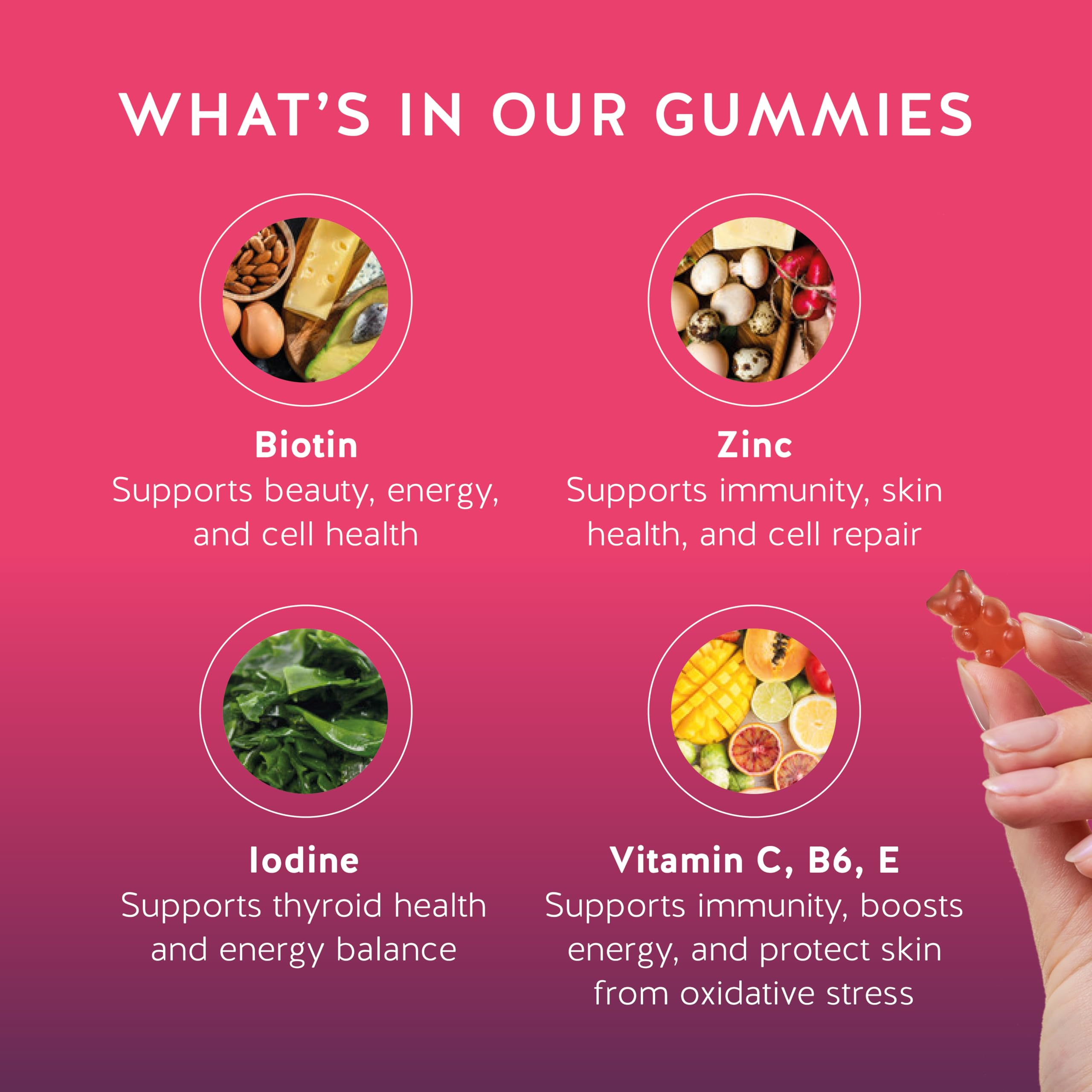 Bears with Benefits Biotin Gummies side view packaging