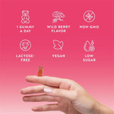 Bears with Benefits Multivitamins Gummy Bears with fruit background