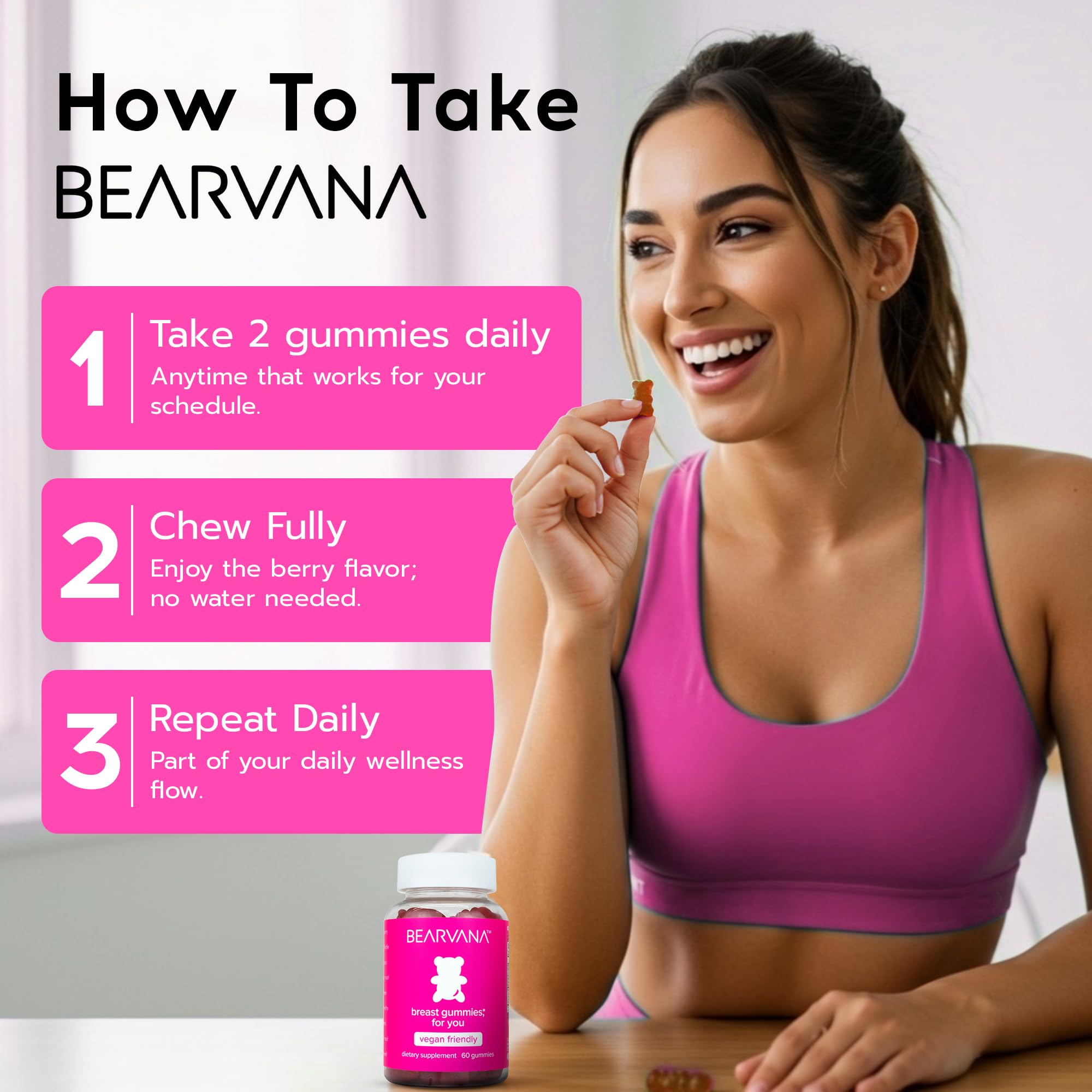 BEARVANA Daily Multivitamin Gummies for Women ingredients list