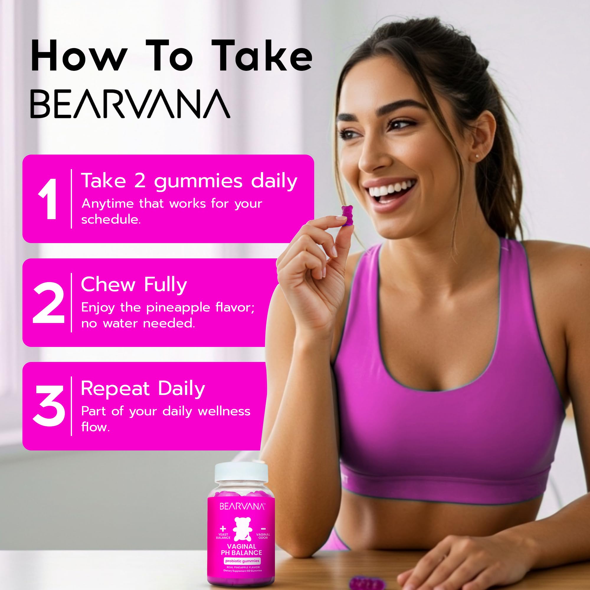 BEARVANA gummies showing vegan and gluten-free labels