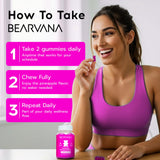 BEARVANA gummies showing vegan and gluten-free labels