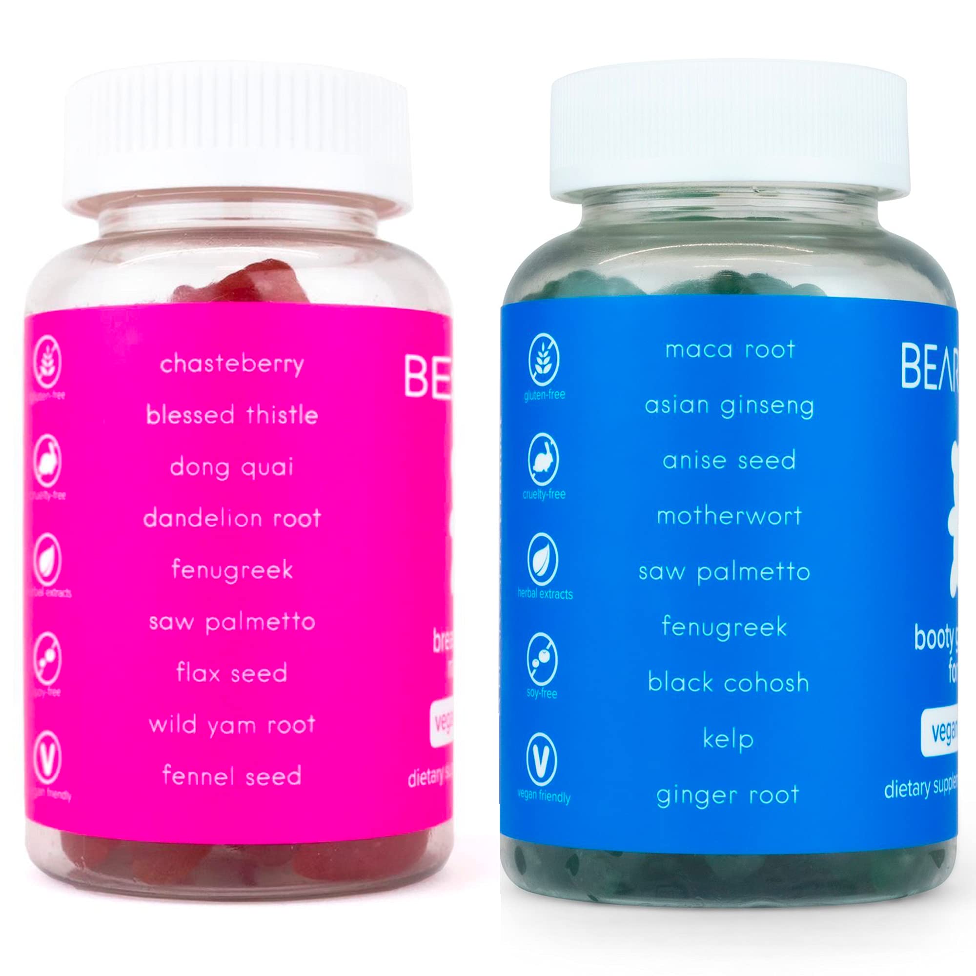 BEARVANA Women's Gummy Vitamins ingredients list on packaging