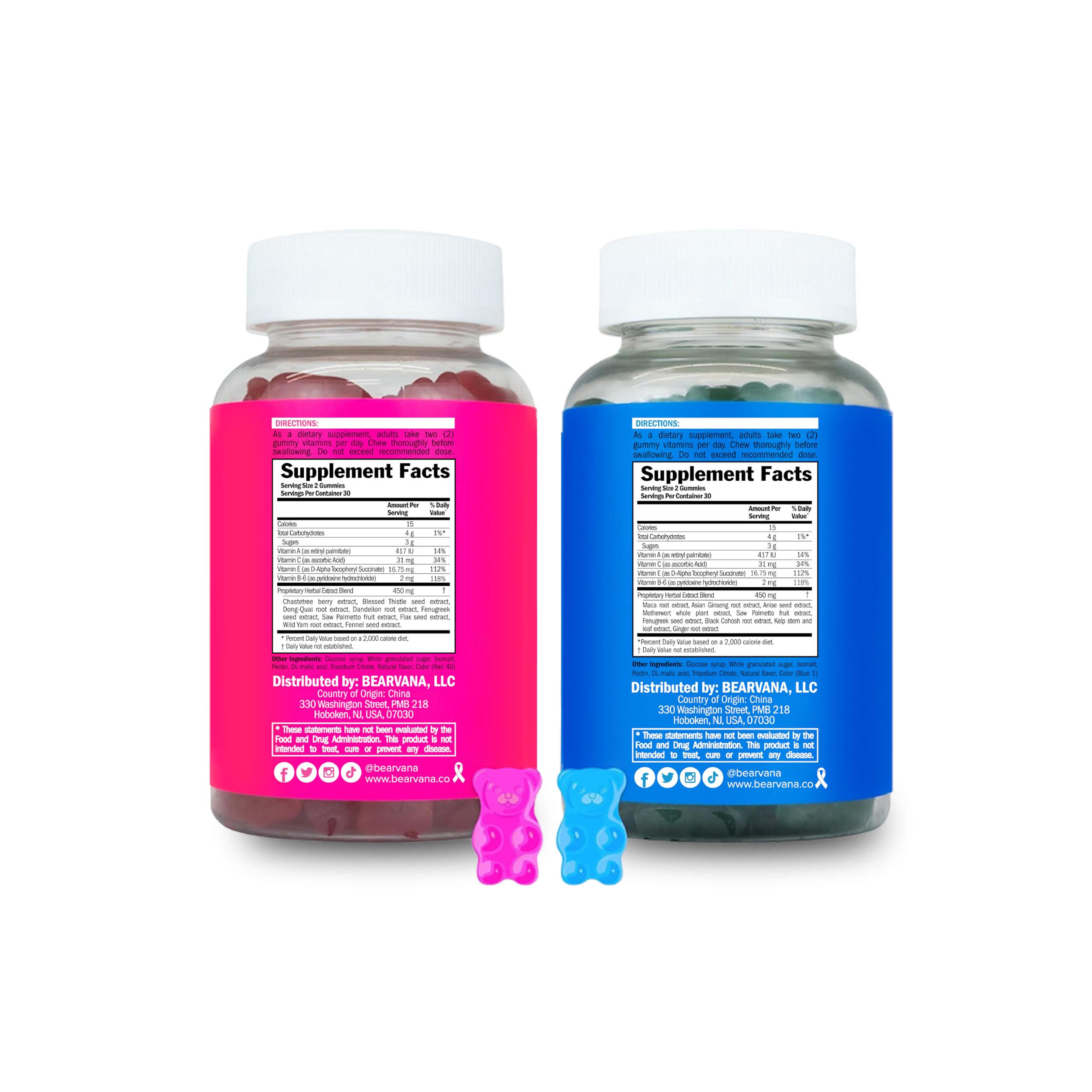 BEARVANA Women's Gummy Vitamins on a wooden table