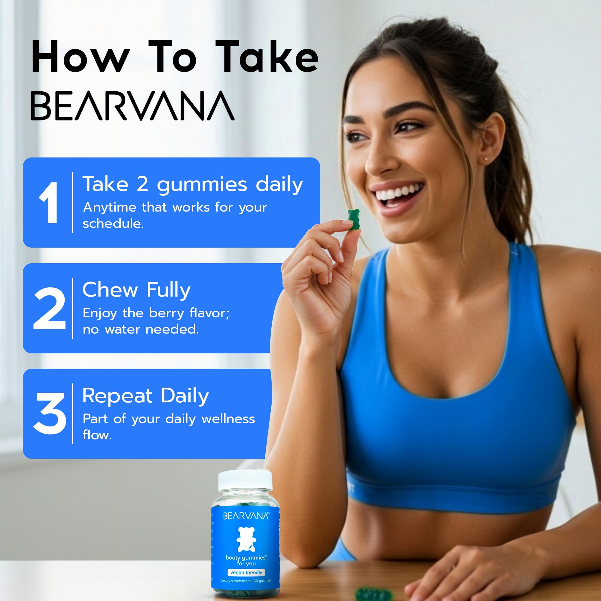 BEARVANA Women's Multivitamin Gummies on a table