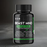 Beast Mind Focus Nootropic Supplement back view with nutritional information