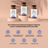 BeautiBe Adrenal Support Supplement 60 Capsules with ingredients list
