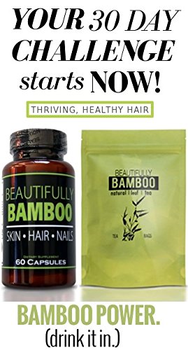 Beautifully Bamboo supplement capsules on a wooden table