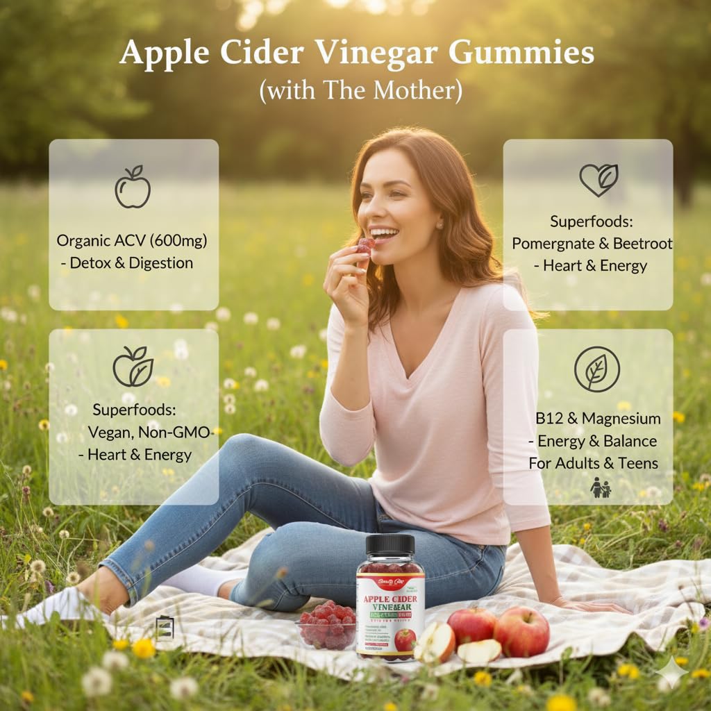 Beauty Grip Organic Apple Cider Vinegar Gummies in a bowl