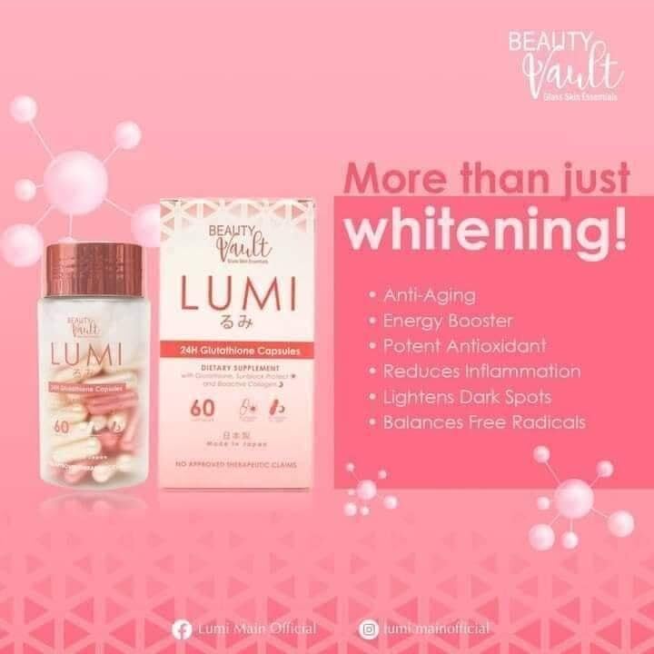 Beauty Vault LUMI 24H Glutathione Capsules side view