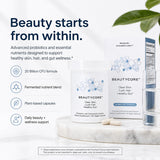Beautycore Collagen Supplement capsules on a wooden surface
