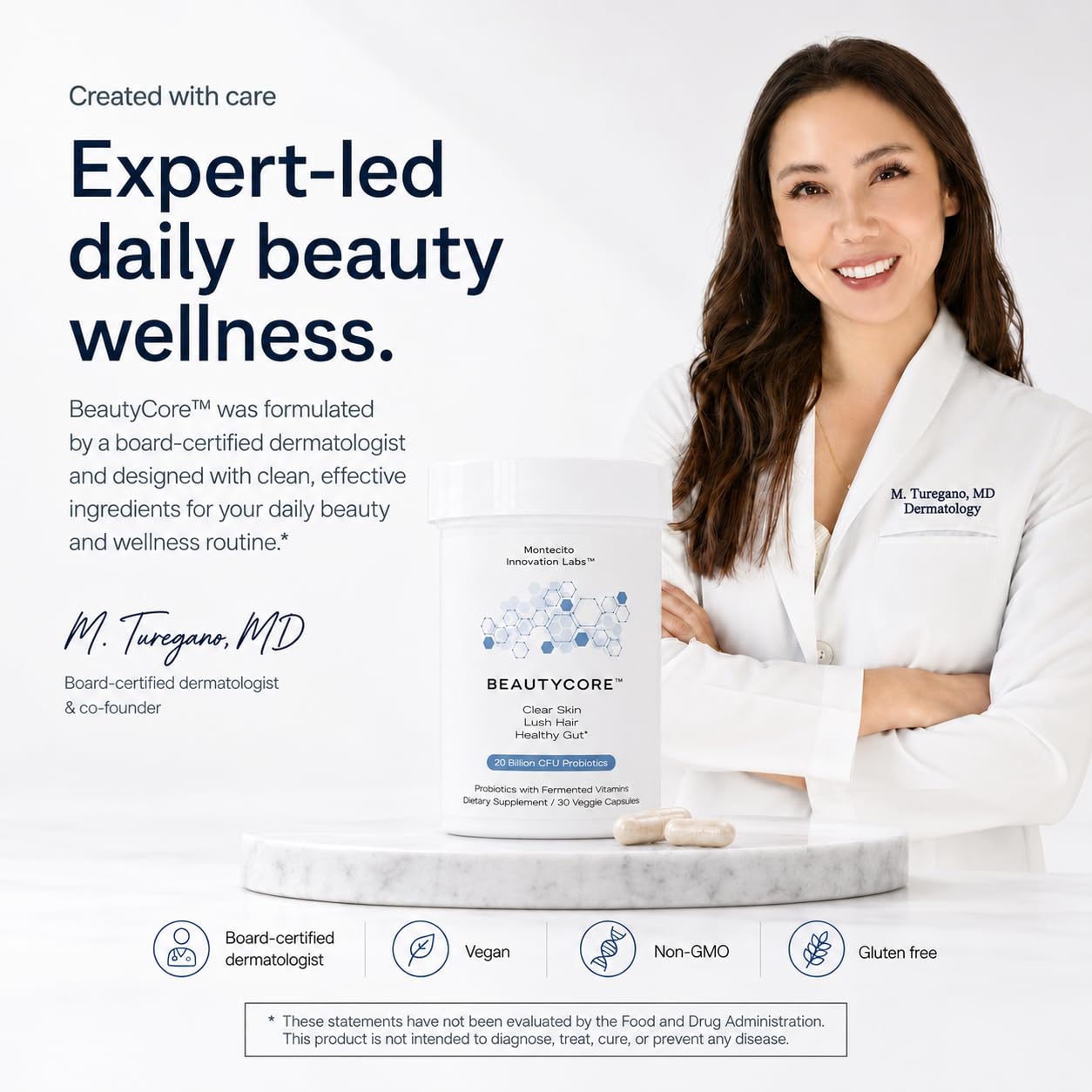 Beautycore Collagen Supplement side view showing label details