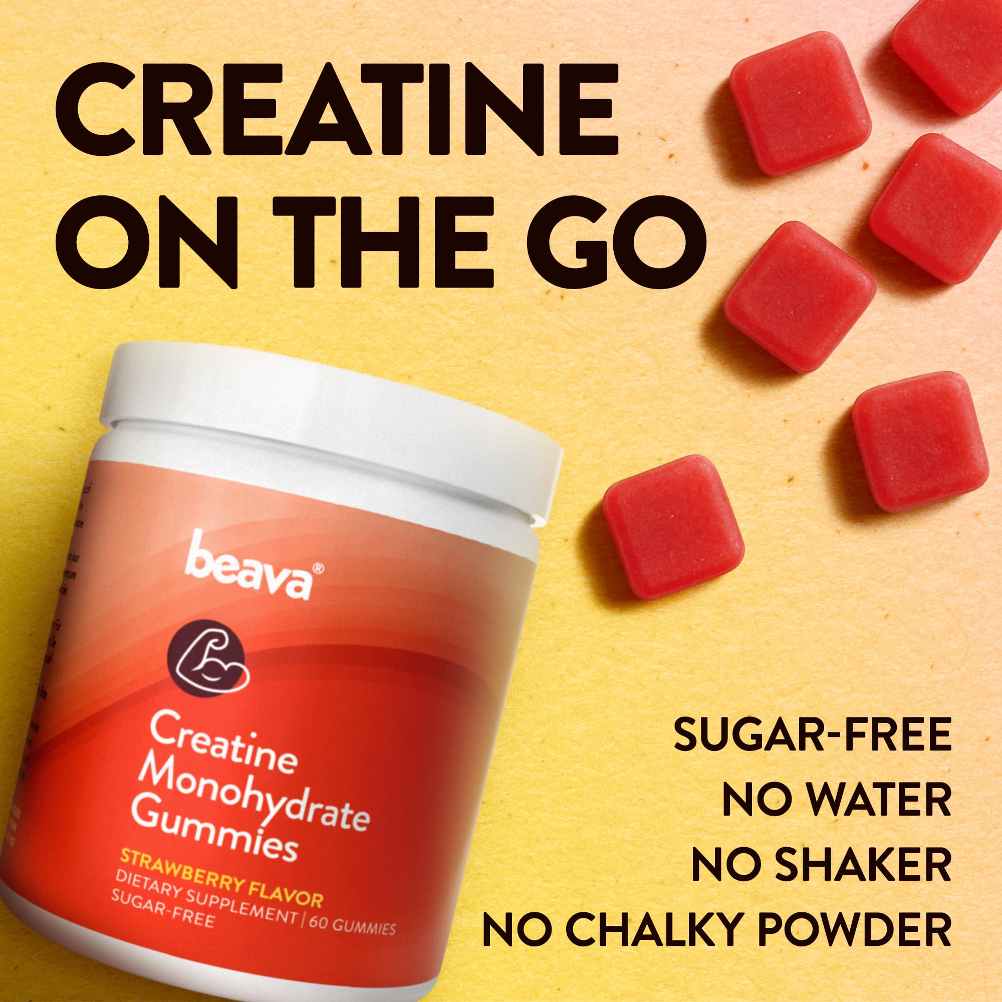 beava Creatine Gummies showing individual gummies