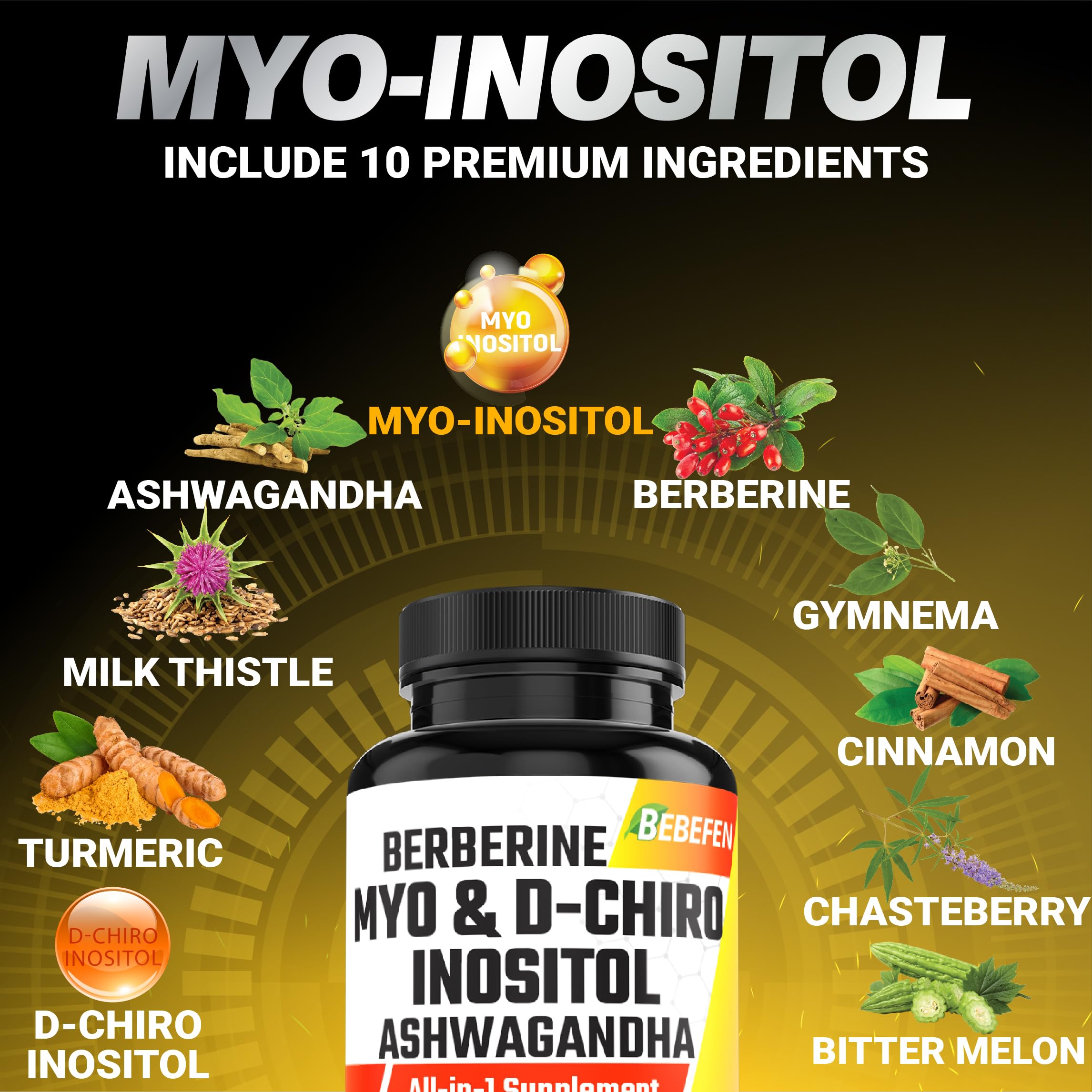 BEBEFEN B8 (Inositol) capsules on a wooden surface
