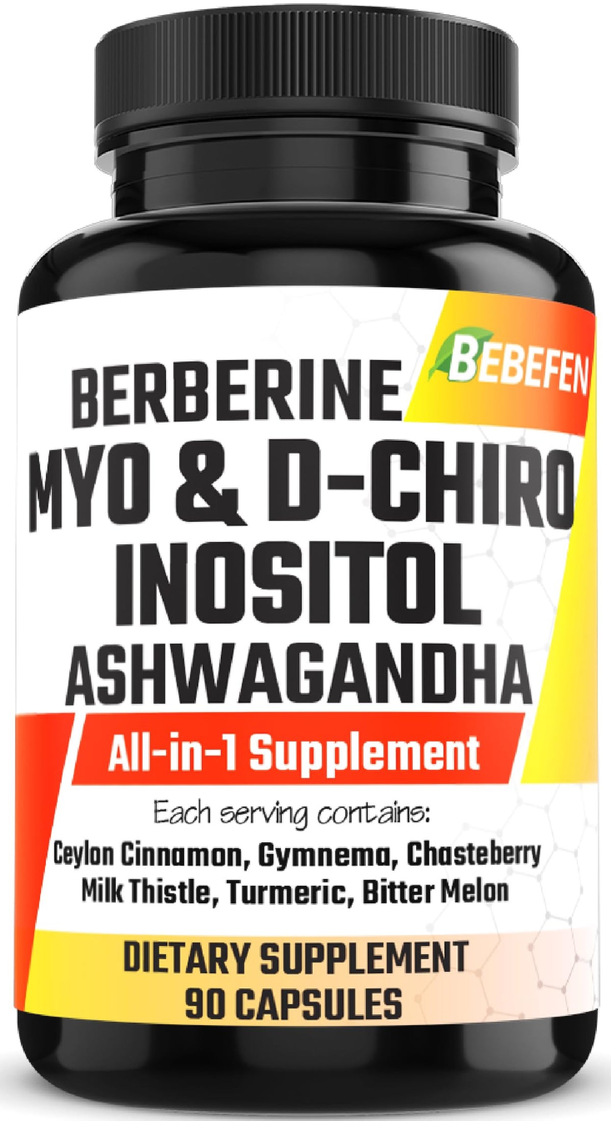 BEBEFEN B8 (Inositol) supplement front view with 90 capsules