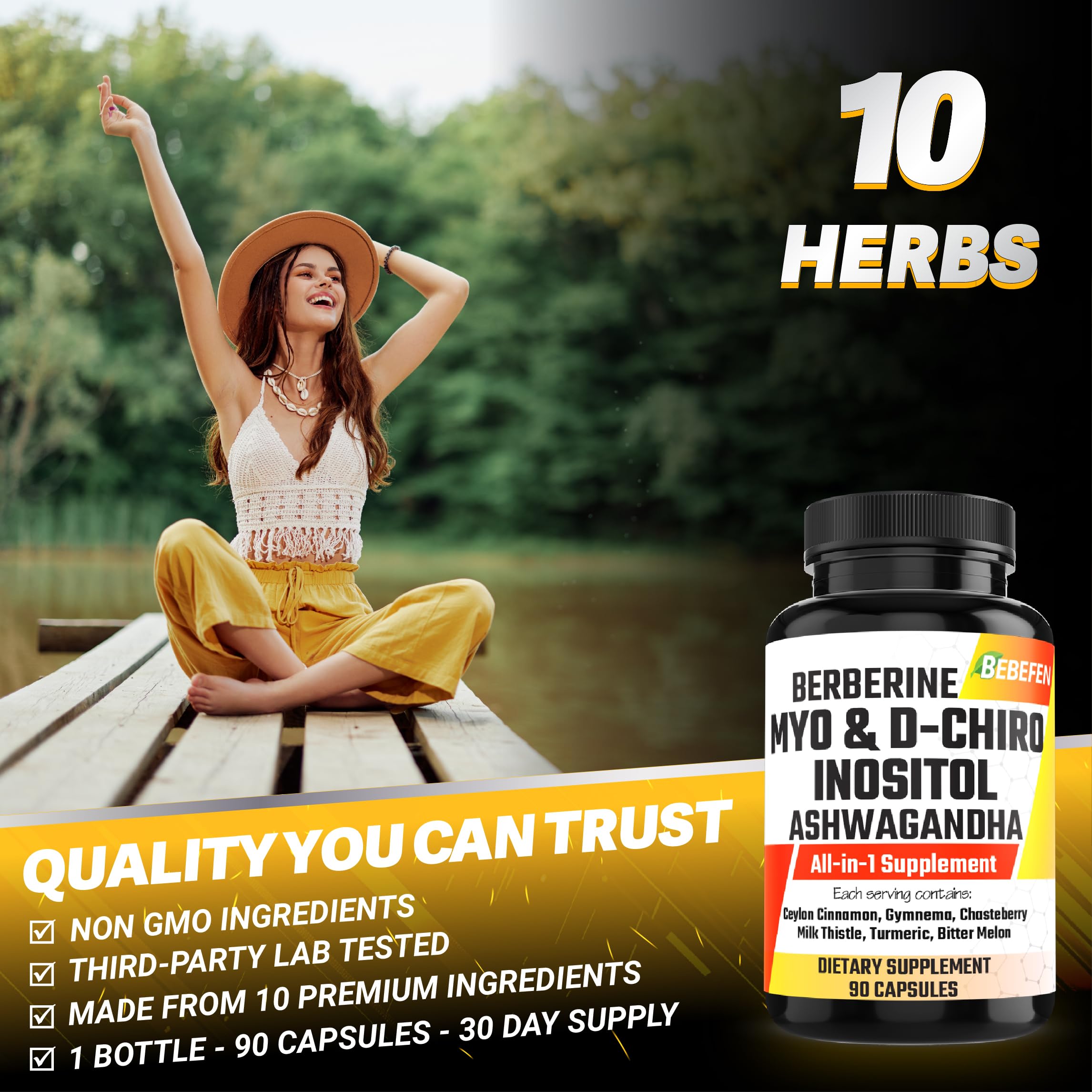 BEBEFEN B8 (Inositol) supplement opened with capsules visible