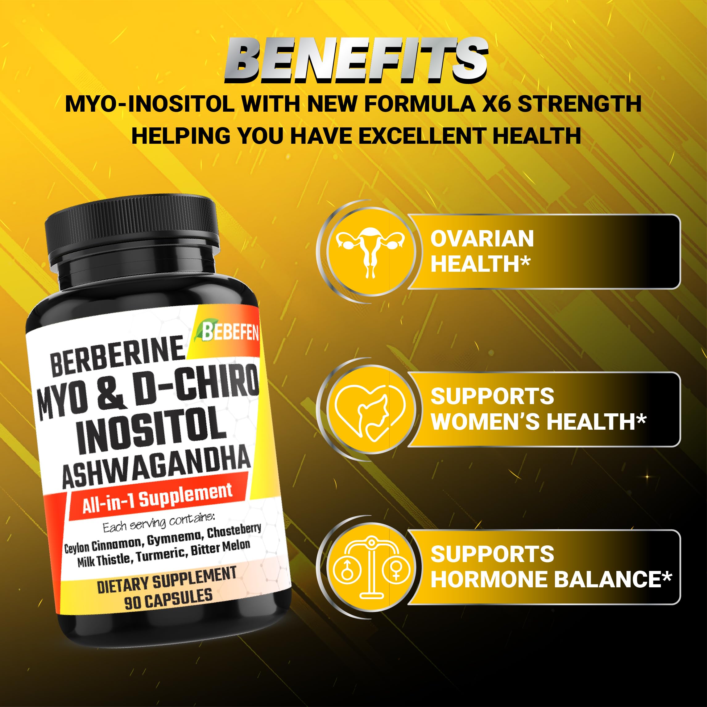 BEBEFEN B8 (Inositol) supplement with a measuring spoon