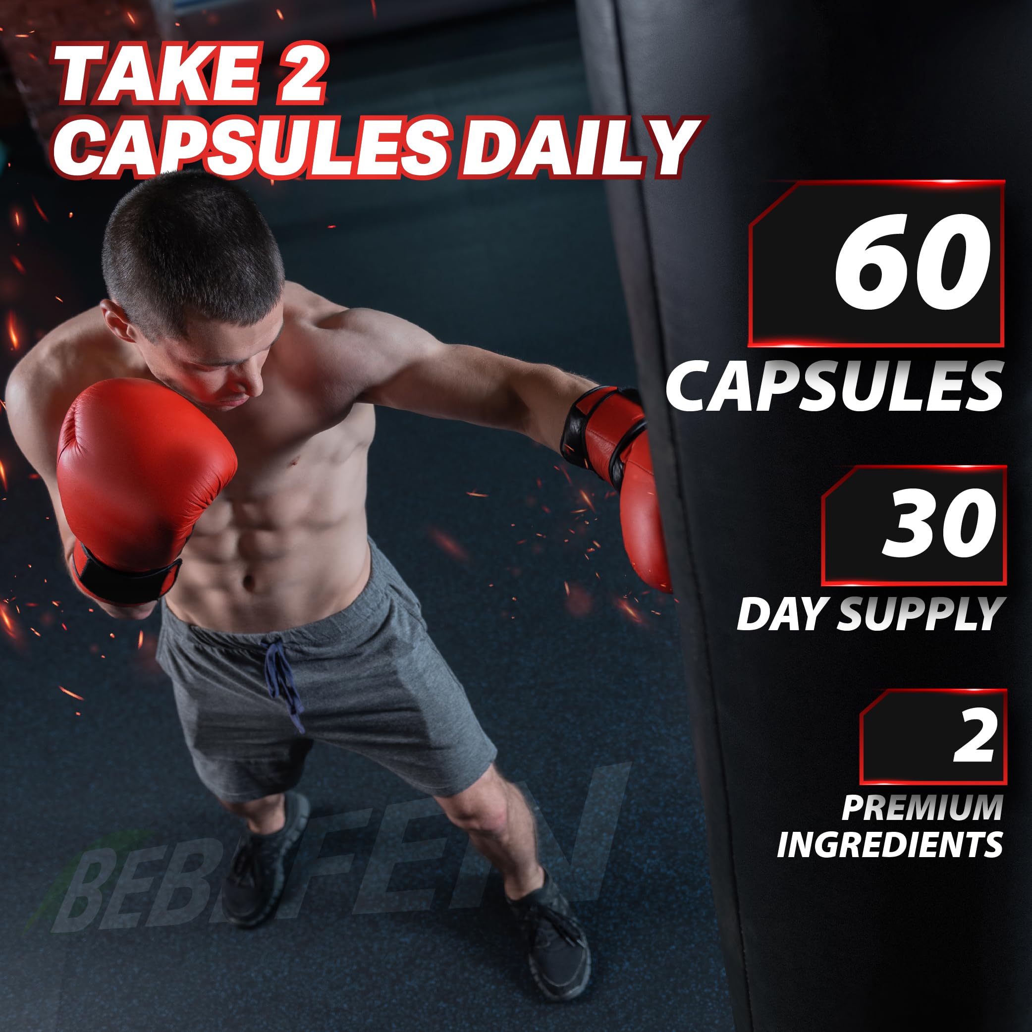 BEBEFEN Goldenseal Extract Capsules 2000mg on a wooden table