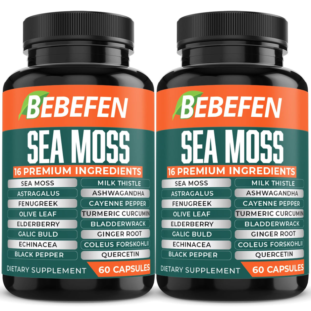 BEBEFEN Sea Moss Complex 120 Capsules front view