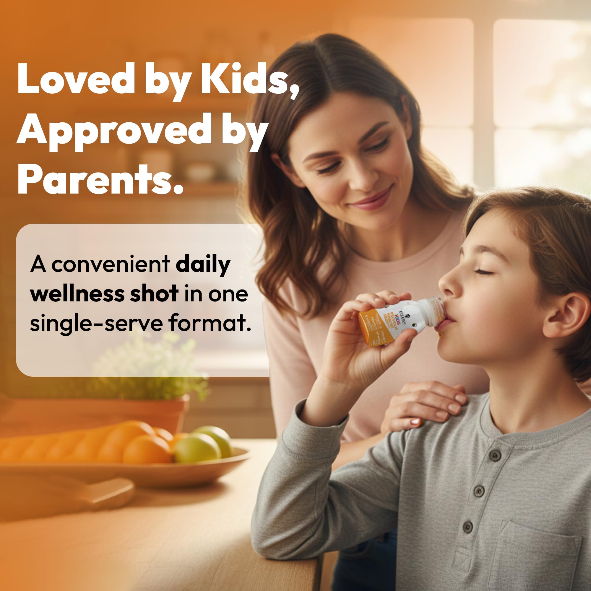 BEE & YOU Kids daily wellness Support Propolis Supplement side view