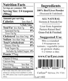 Beef Liver Powder 454g scoop showing powder texture
