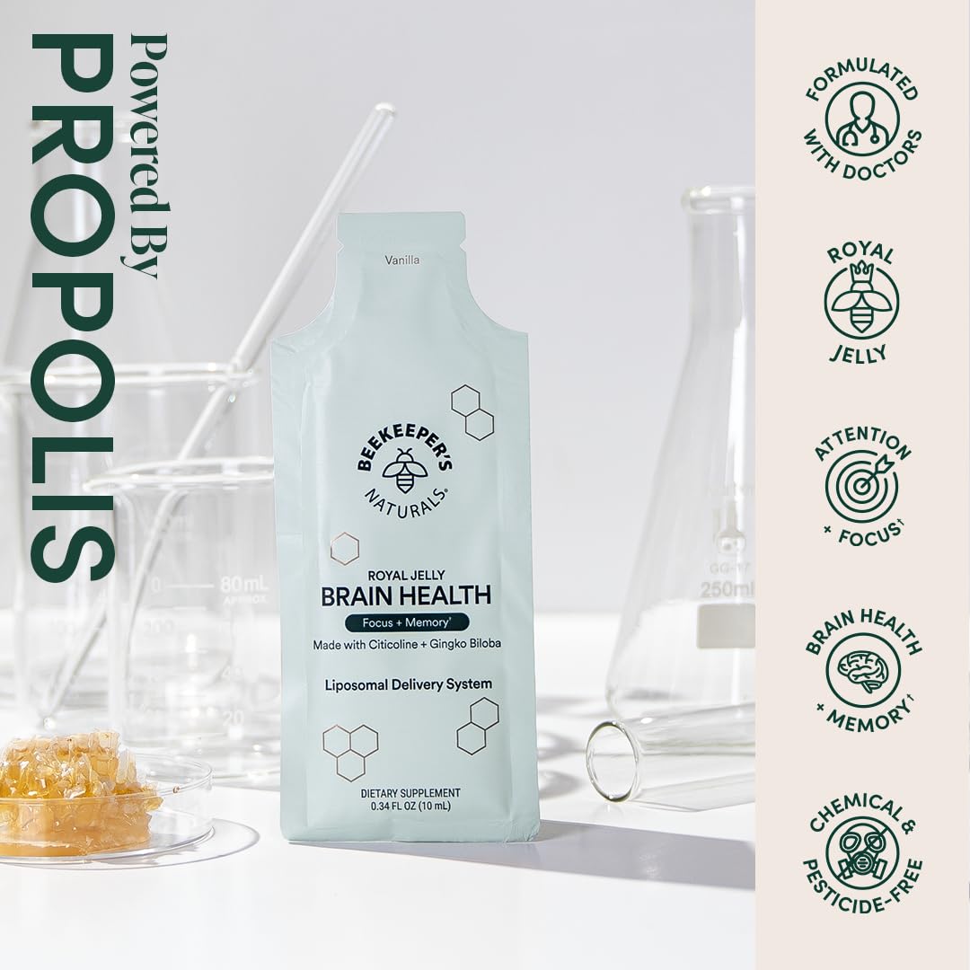 Beekeeper's Naturals Brain Health Liposomal packets back view