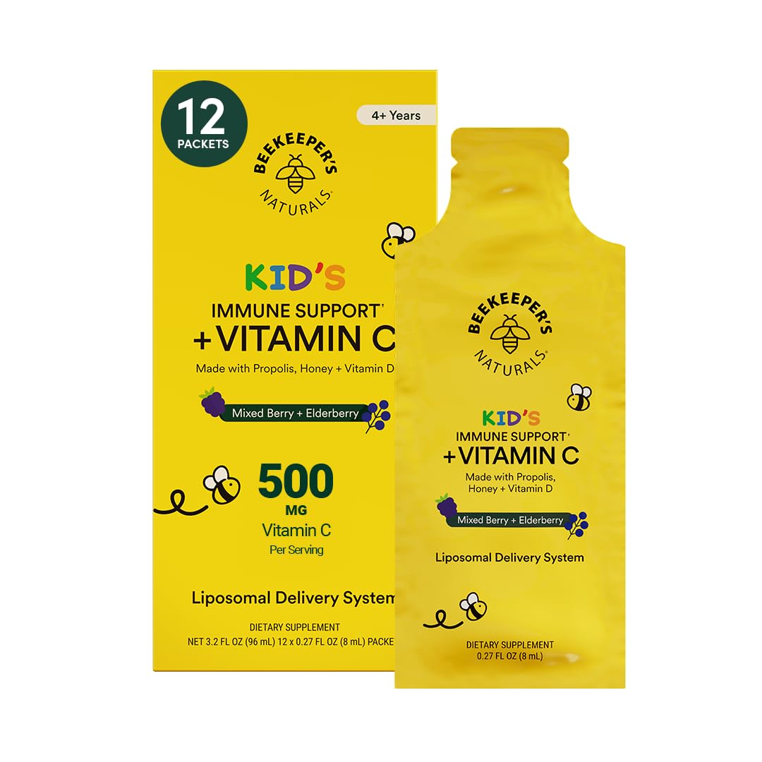 Beekeeper's Naturals Kid’s daily wellness Liposomal Vitamin C sachets front view