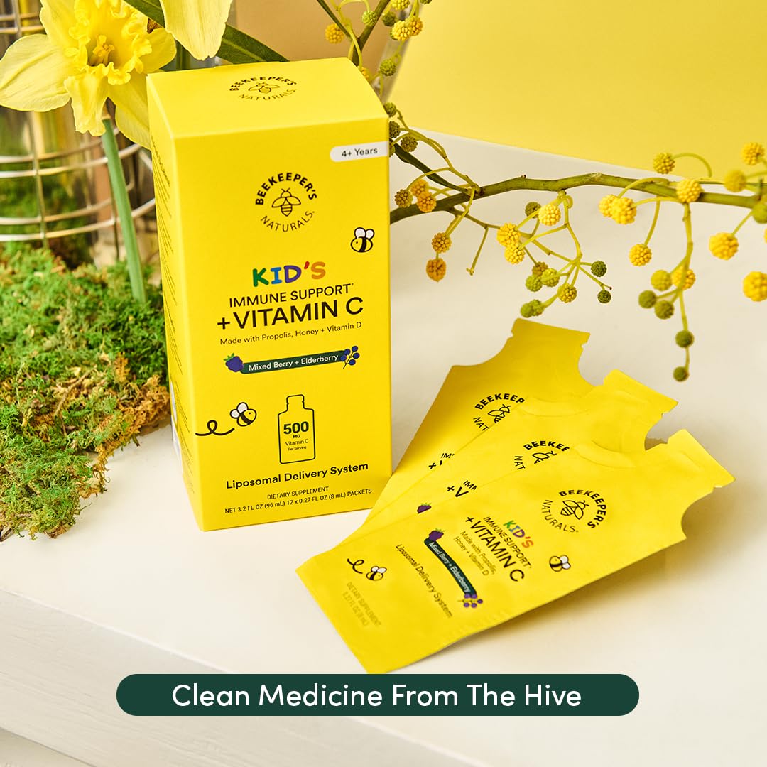 Beekeeper's Naturals Kid’s daily wellness Liposomal Vitamin C with honey and elderberry
