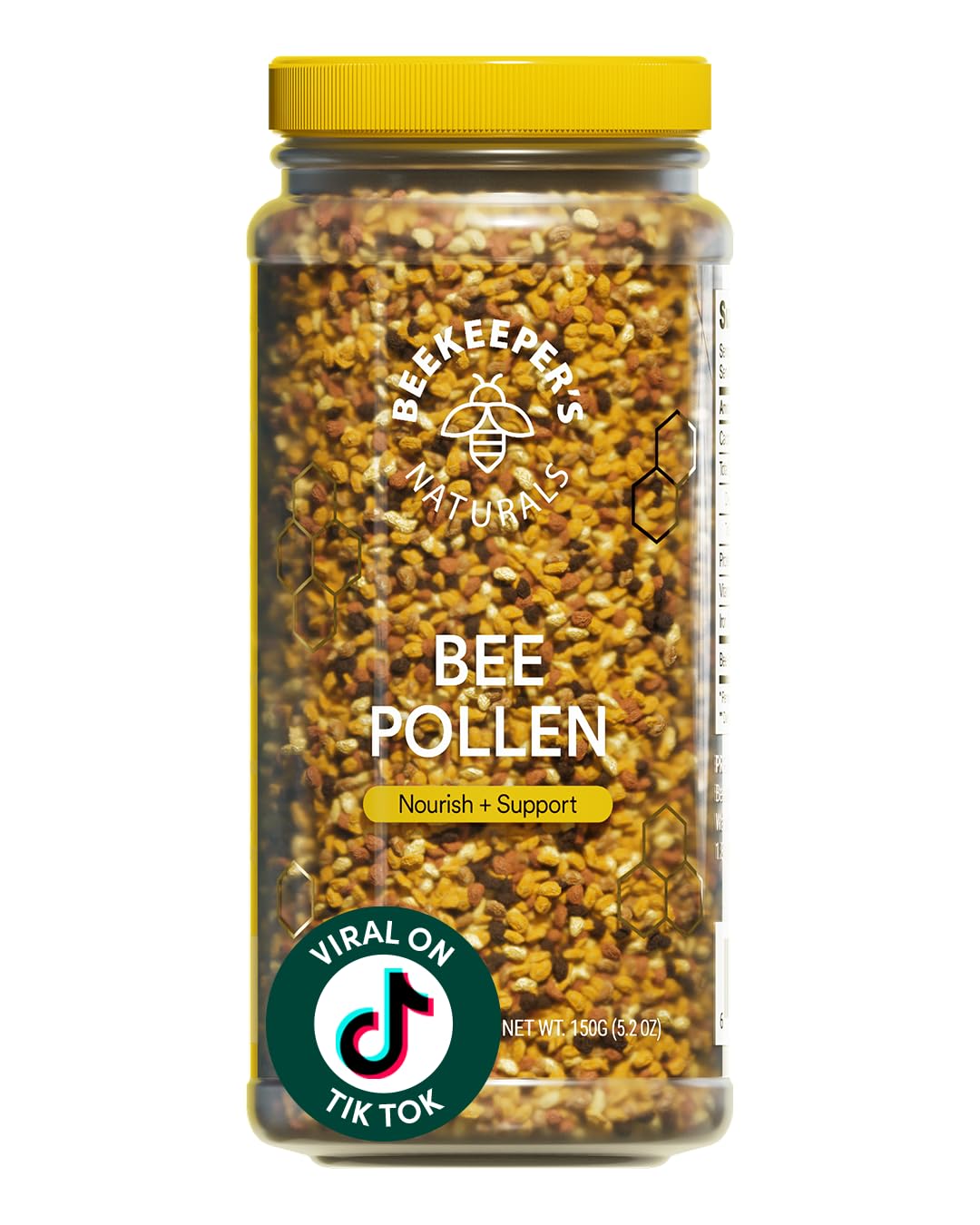 Beekeeper's Naturals Raw Bee Pollen Granules 147g front view
