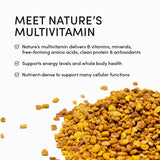 Beekeeper's Naturals Raw Bee Pollen Granules on a wooden table