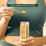Beekeeper's Naturals Raw Bee Pollen Granules with a spoon