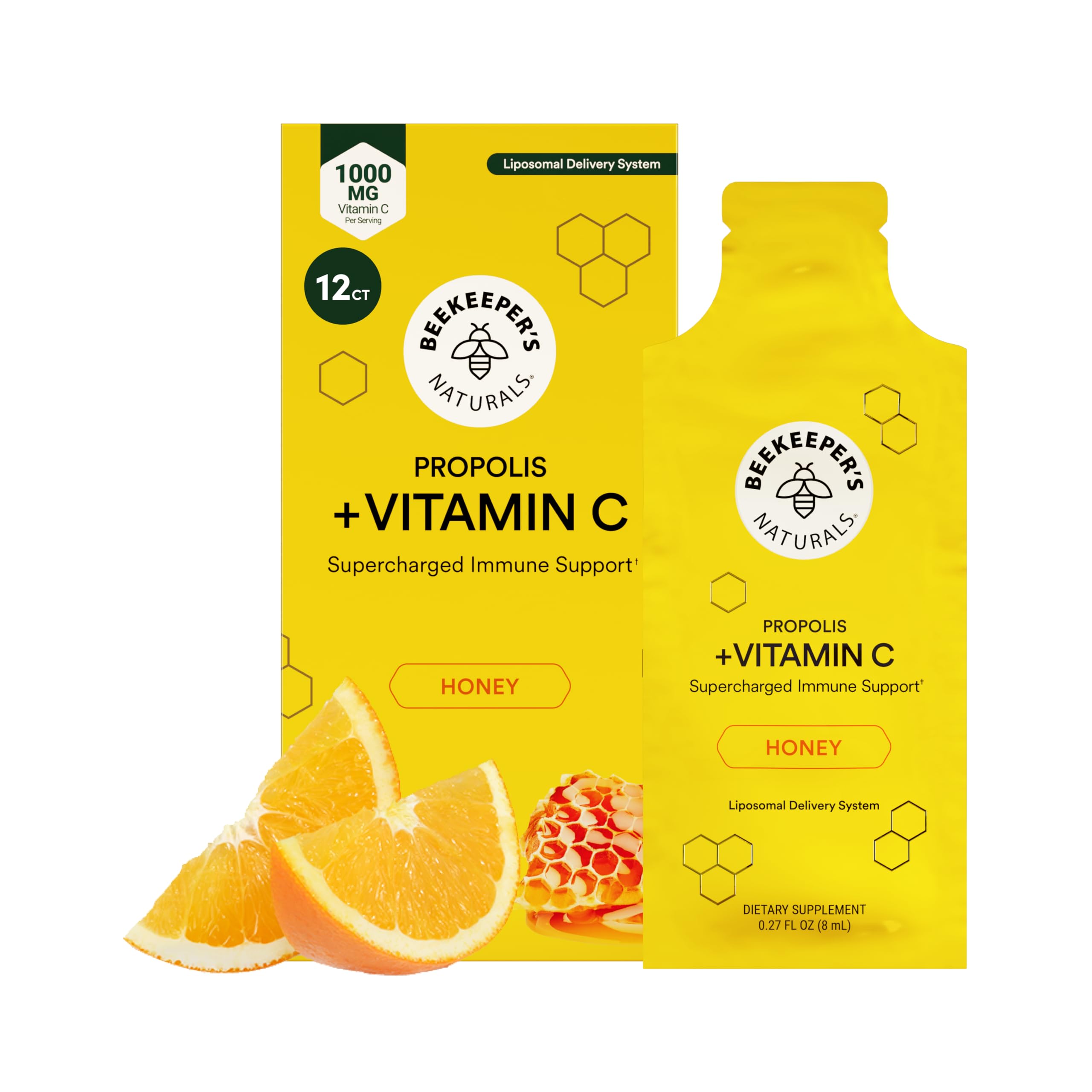 Beekeeper's Naturals Vitamin C Propolis Supplement front view
