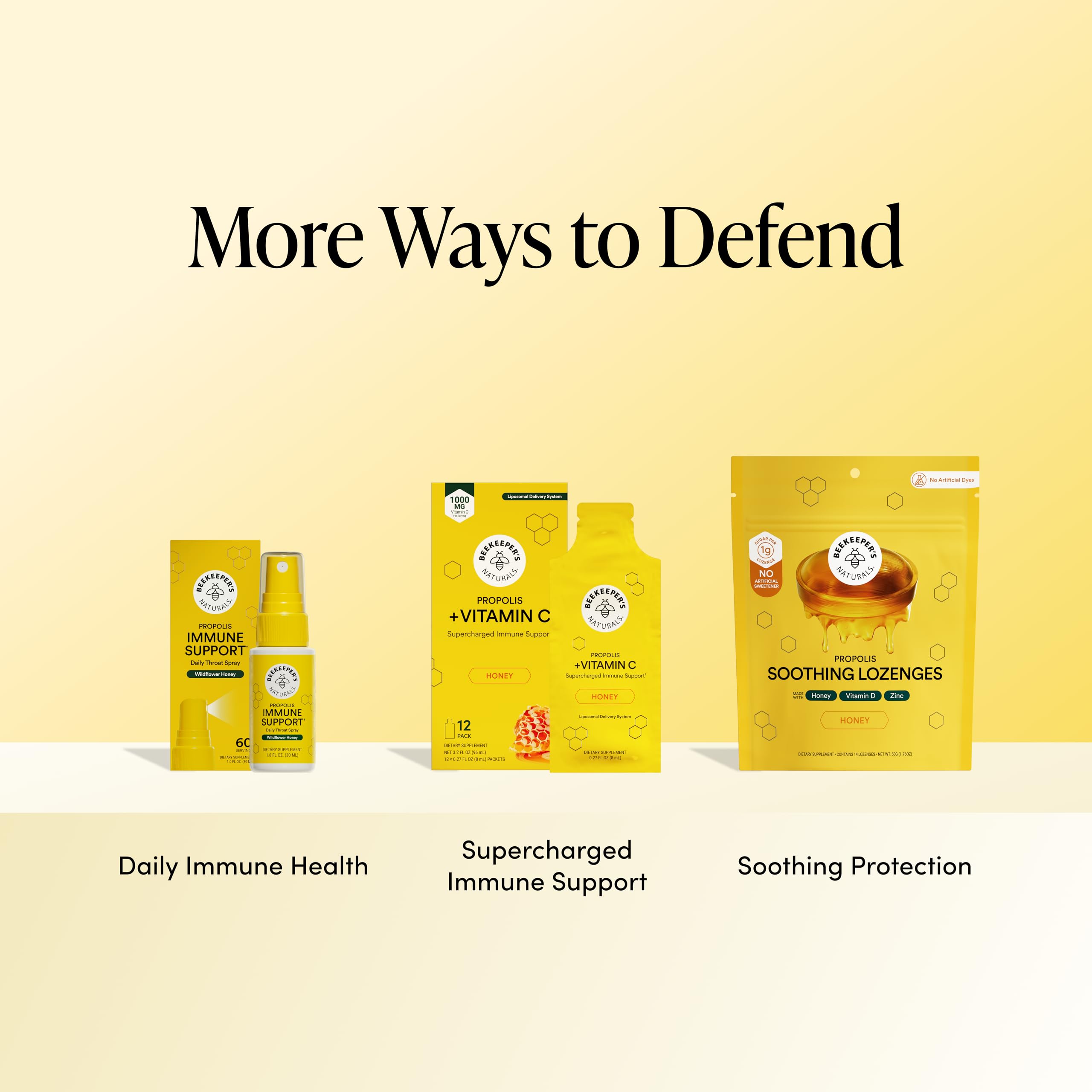 Beekeeper's Naturals Vitamin C Propolis Supplement in a hand