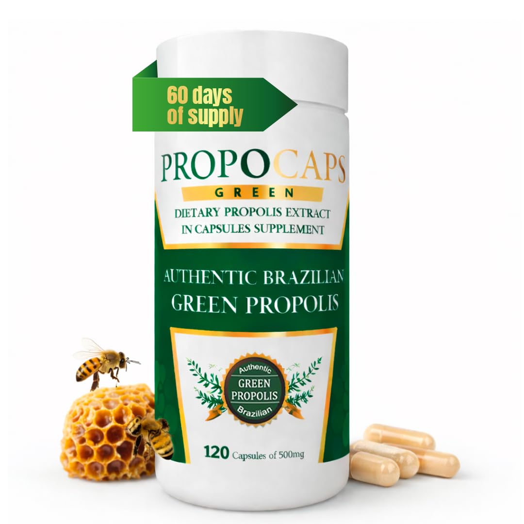 Beelife Green Propolis Capsules bottle front view with 120 capsules