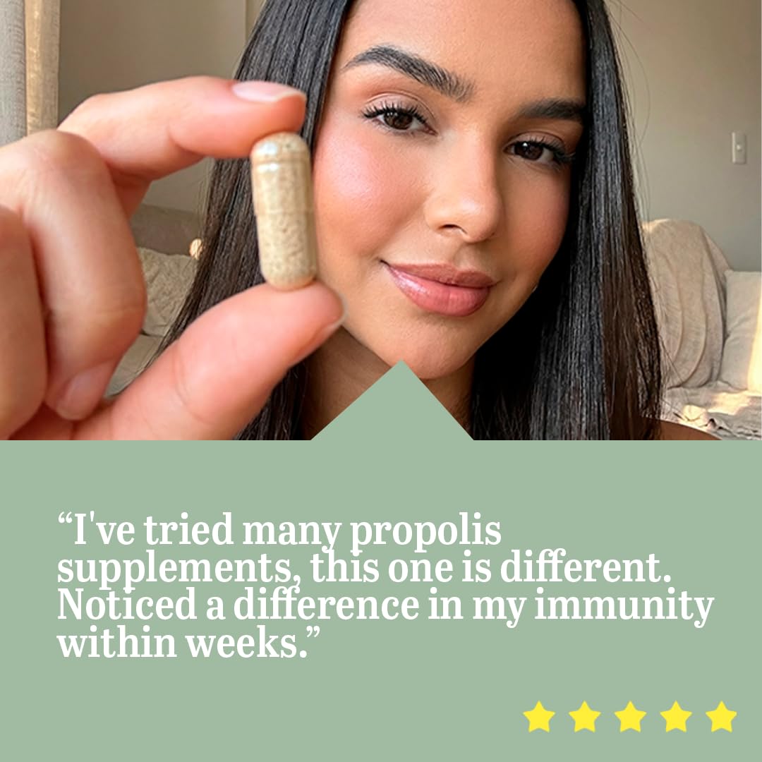 Beelife Green Propolis Capsules bottle with a natural setting