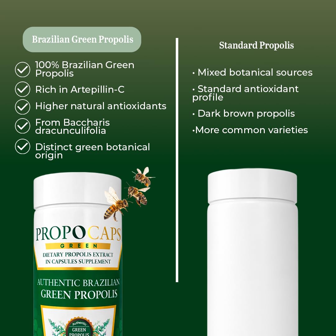 Beelife Green Propolis Capsules showing the ingredient list
