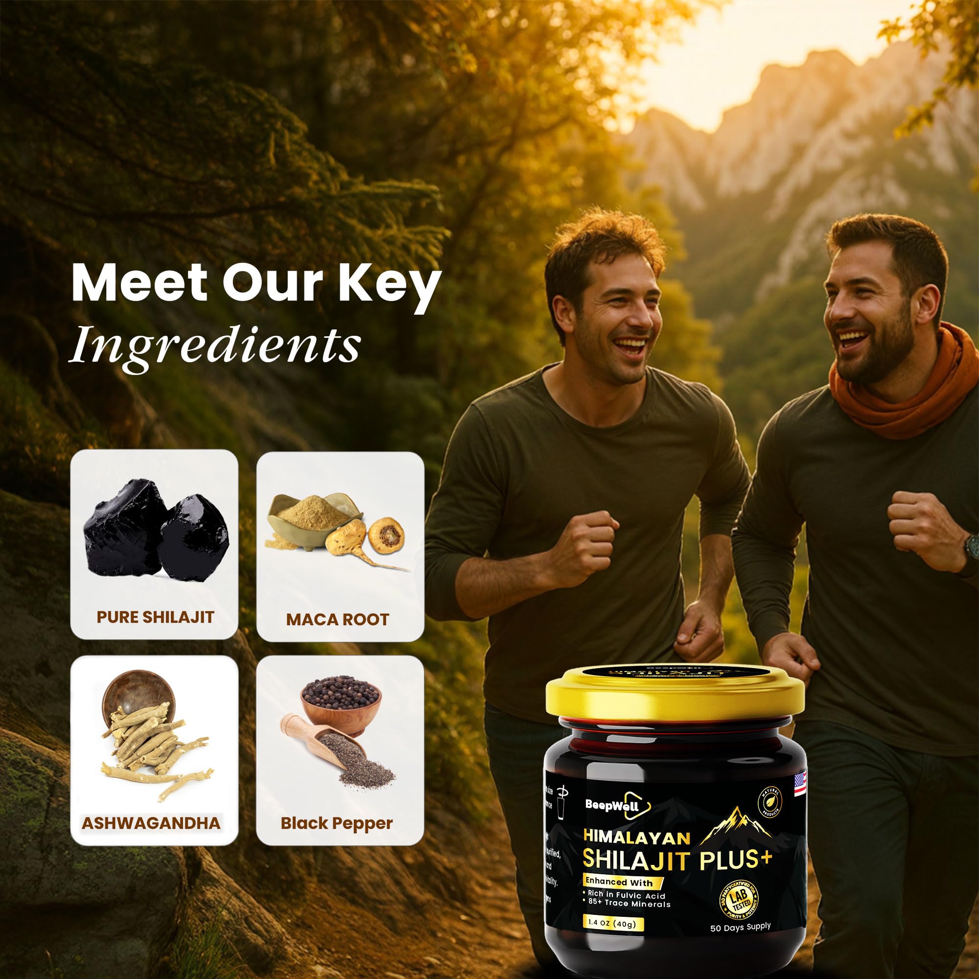 BeepWell Shilajit Resin packaging with ingredients list