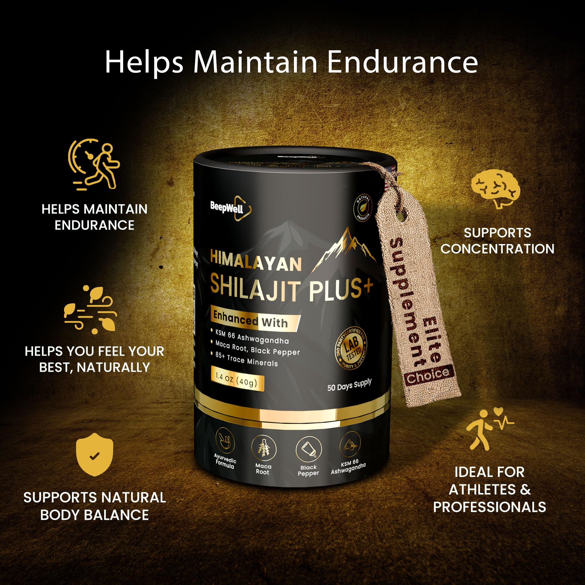 BeepWell Shilajit Resin serving suggestion with tea