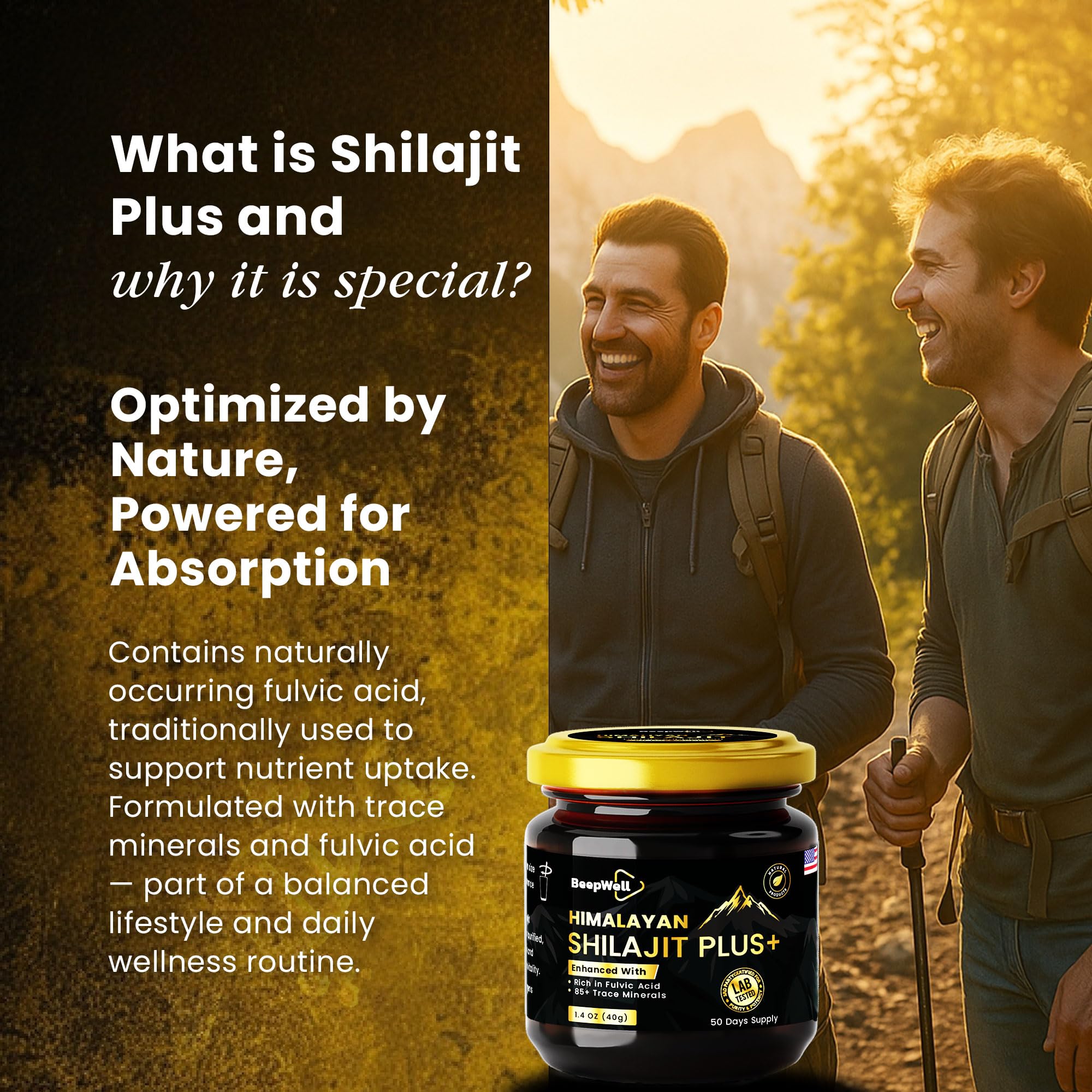 BeepWell Shilajit Resin with warm water preparation