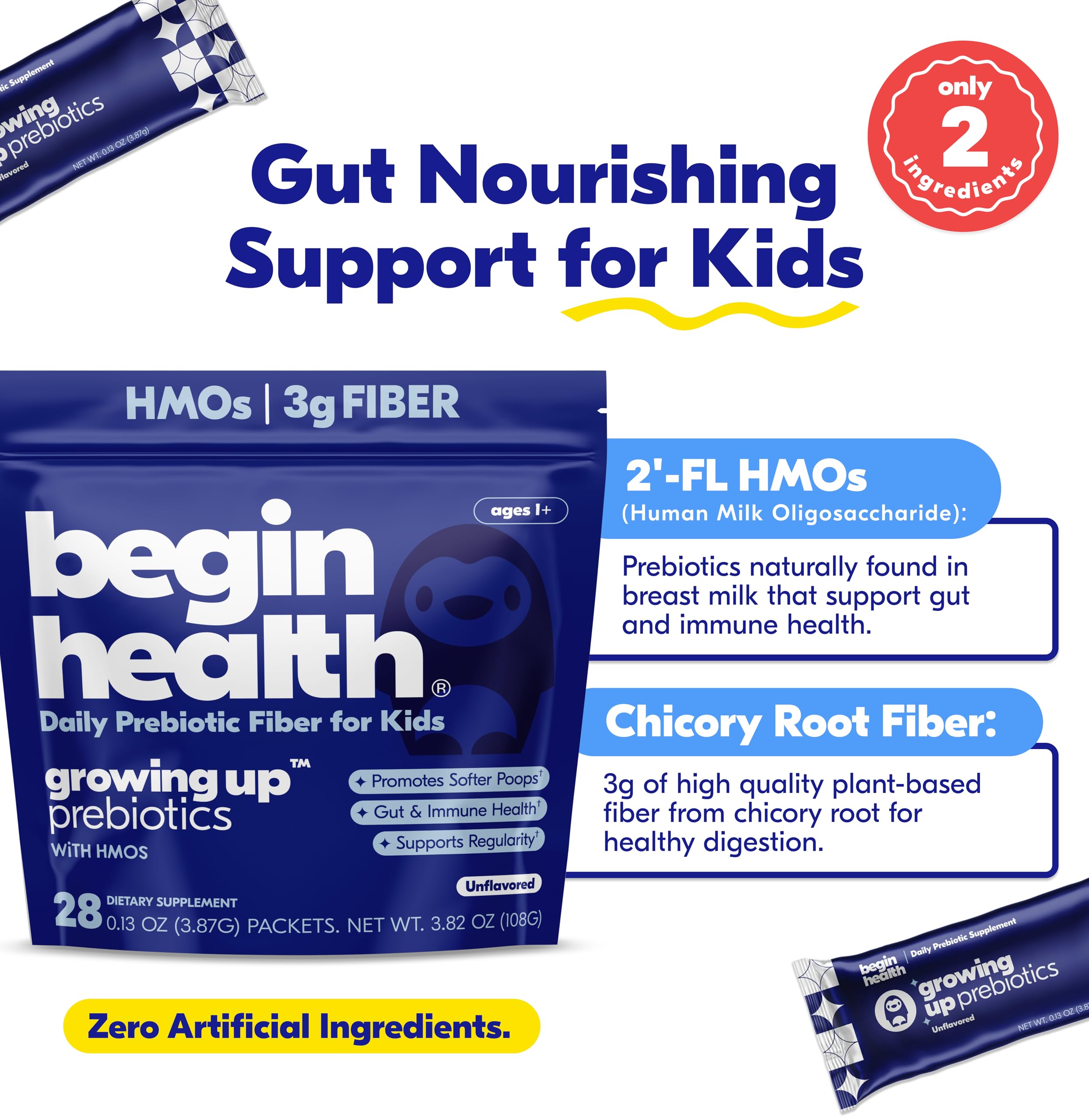 Begin Health Prebiotic Supplement mixed in yogurt