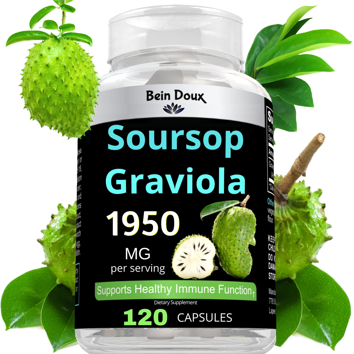 BEIN DOUX Soursop Graviola Capsules front view