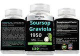 BEIN DOUX Soursop Graviola Capsules on a wooden table