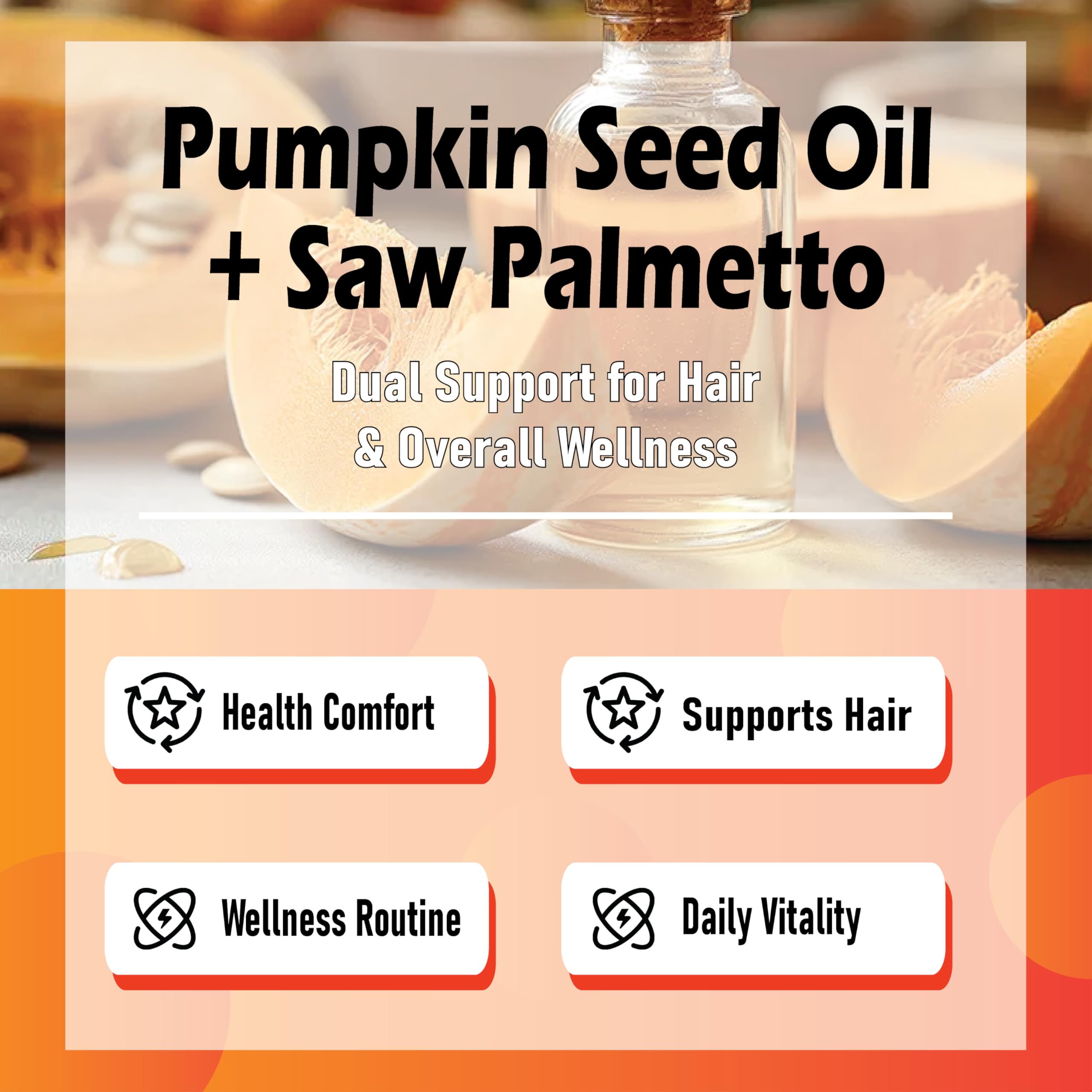 BELANO Pumpkin Seed Oil & Saw Palmetto Softgels displayed with a plant