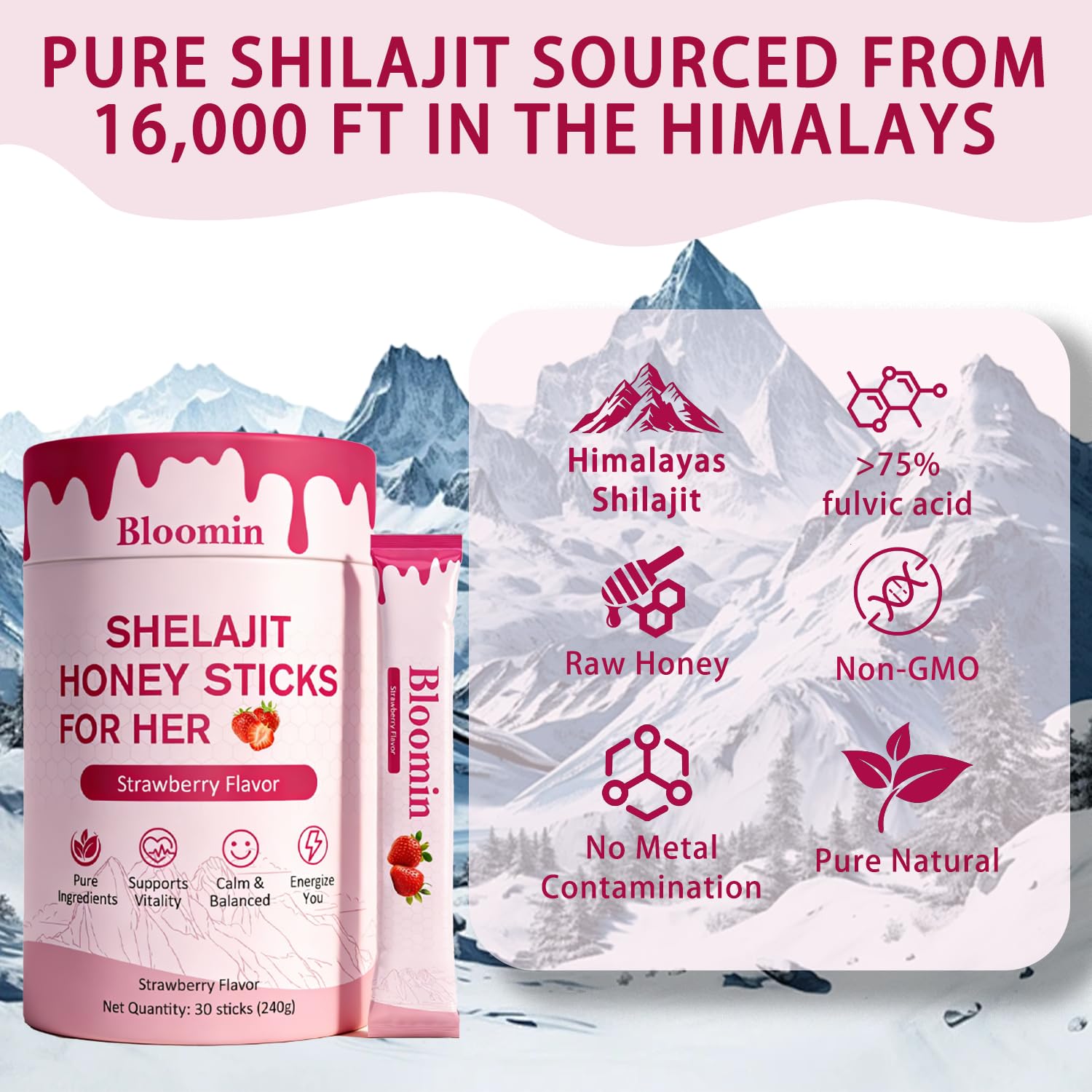 BELANO Shilajit Honey Sticks individual stick close-up