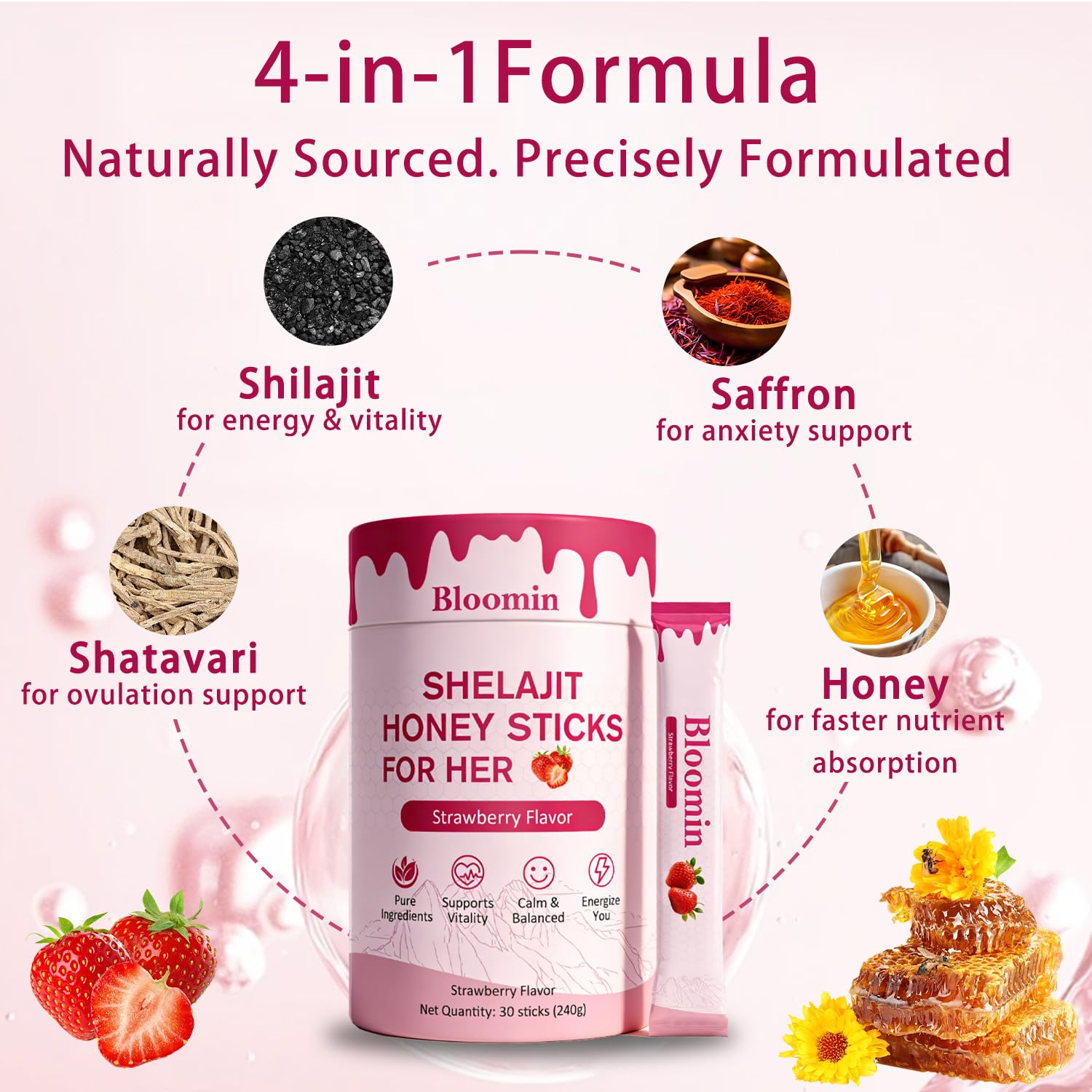 BELANO Shilajit Honey Sticks with natural honey and Himalayan snow mud
