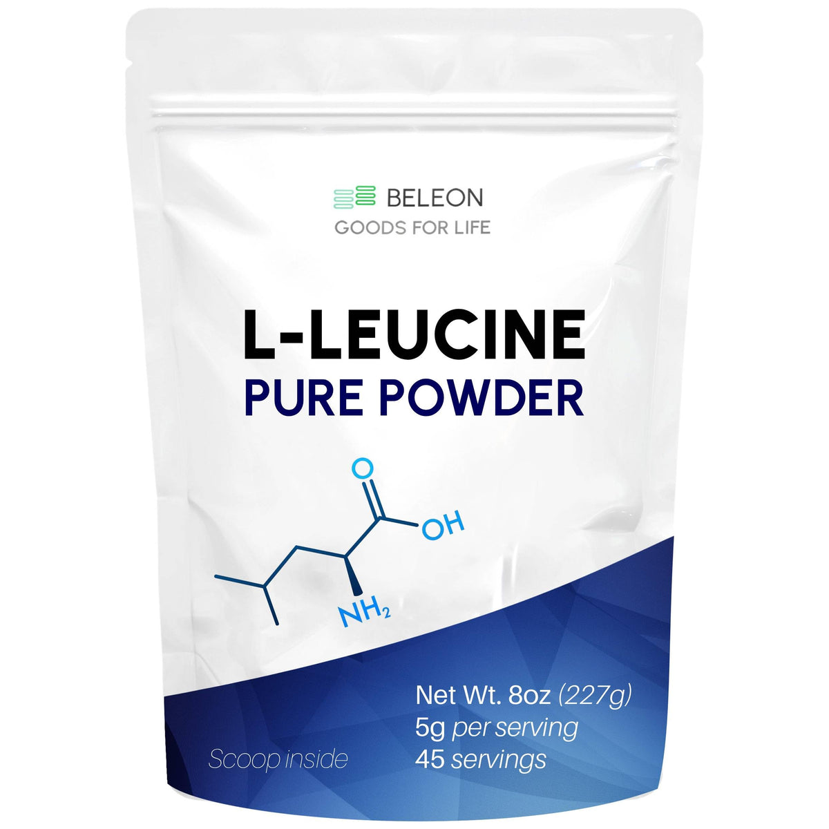 Beleon Goods For Life L-Leucine Powder 222g front view