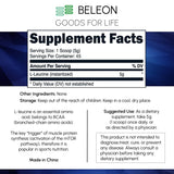 Beleon Goods For Life L-Leucine Powder packaging with scoop