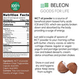 Beleon MCT Oil Powder in a spoon, ready to add to coffee