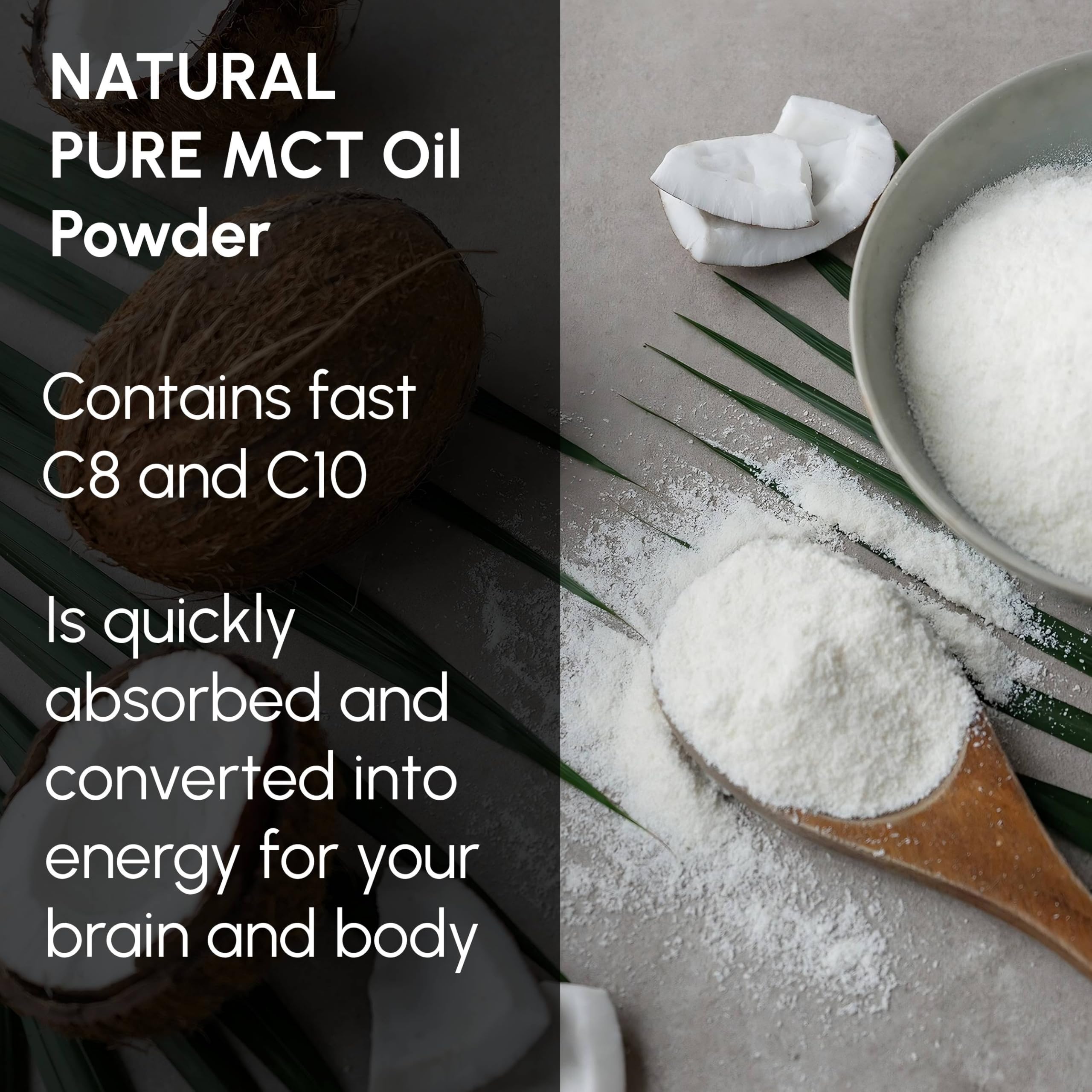 Beleon MCT Oil Powder packaging with nutritional information